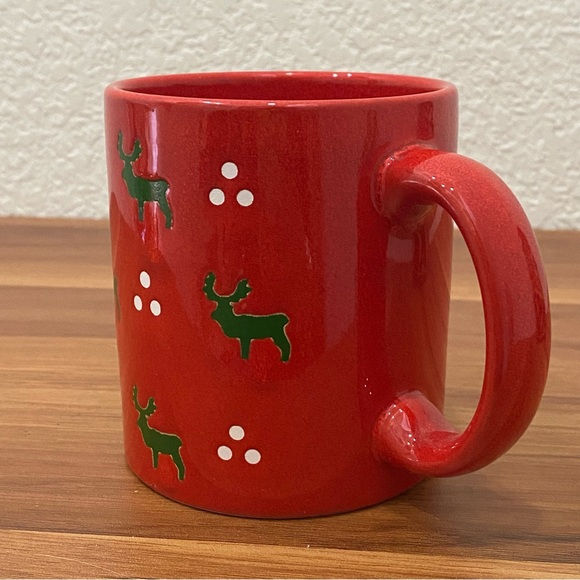 Retired Waechtersbach W. Germany Reindeer with Dots Red Ceramic Christmas Mug - Picture 3 of 14